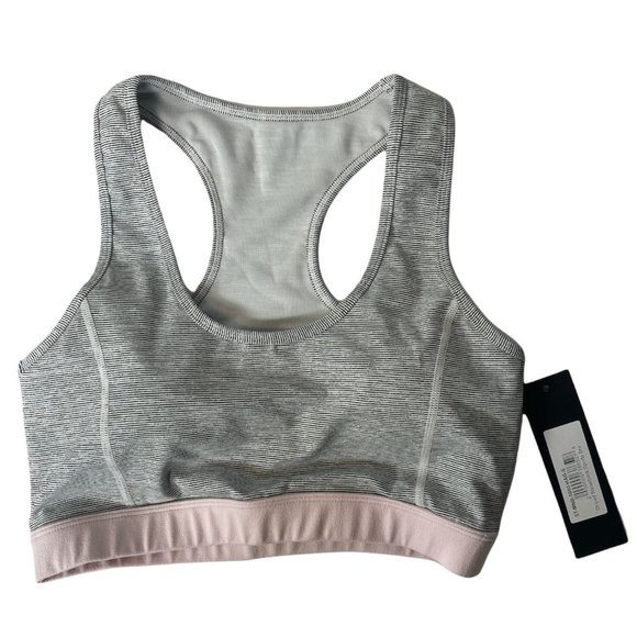 Mono B Other - NWT Mono B Black & White Striped Racerback Padded Spandex Sports Bra Sz SM